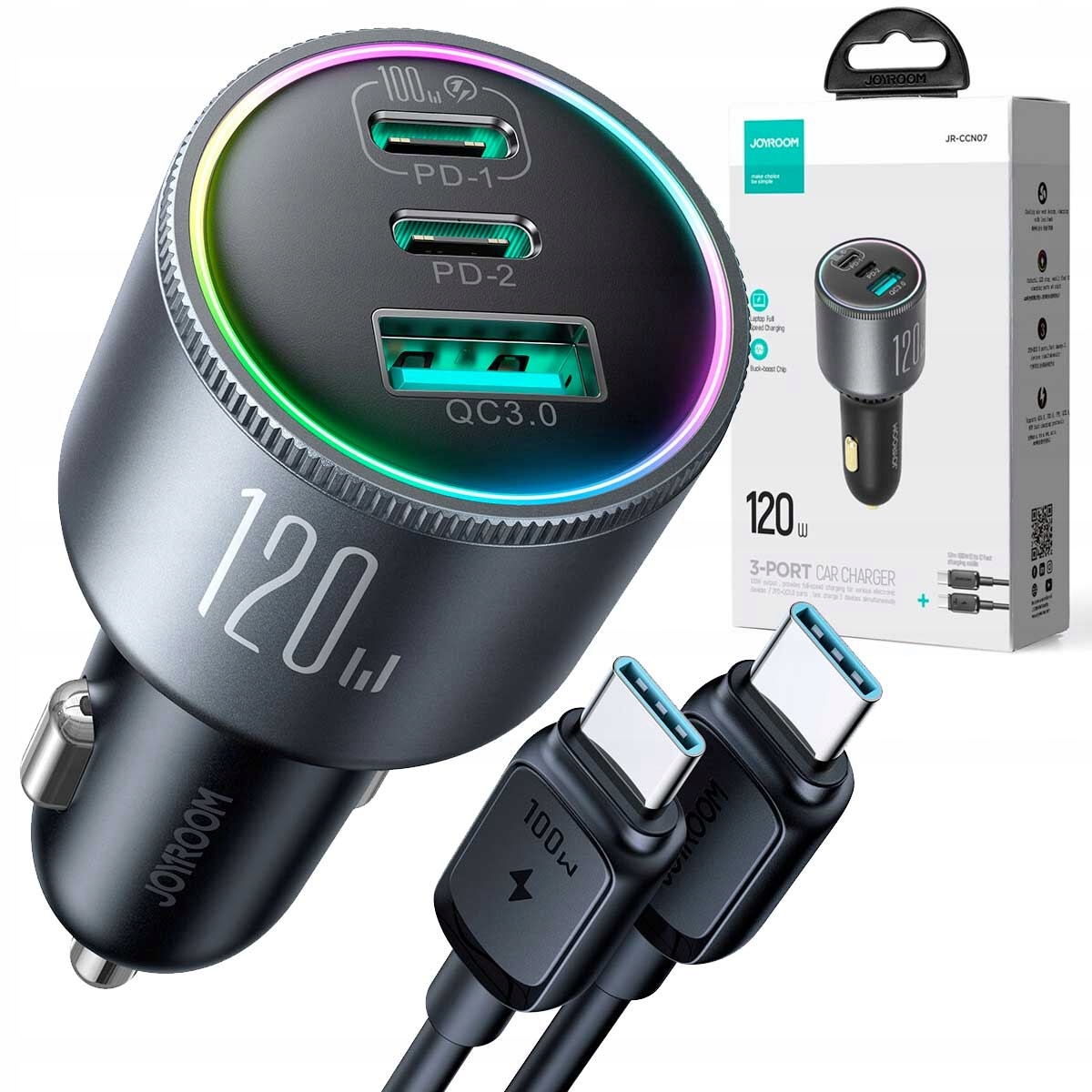 Nabíjačka do auta, USB typ C Joyroom 5000 mA